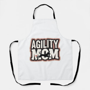 Agility Mom Vintage Dog Agility Silhouette Typogra Apron