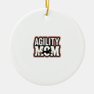 Agility Mom Vintage Dog Agility Silhouette Typogra Ceramic Tree Decoration