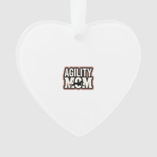 Agility Mom Vintage Dog Agility Silhouette Typogra Ornament