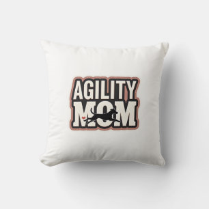 Agility Mum Vintage Dog Agility Silhouette Typogra Cushion