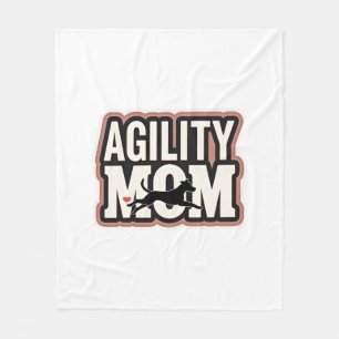 Agility Mum Vintage Dog Agility Silhouette Typogra Fleece Blanket