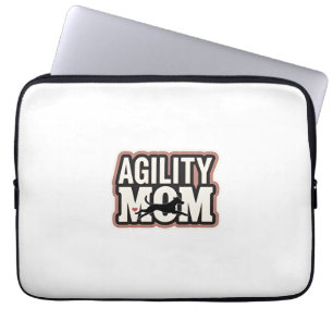 Agility Mum Vintage Dog Agility Silhouette Typogra Laptop Sleeve