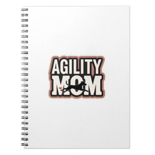 Agility Mum Vintage Dog Agility Silhouette Typogra Notebook