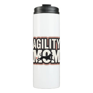 Agility Mum Vintage Dog Agility Silhouette Typogra Thermal Tumbler