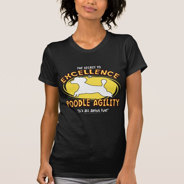 Agility Poodle Secret Ladies Dark T-Shirt (Front)