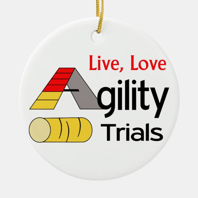 Agility Trials Ceramic Tree Decoration (Front)