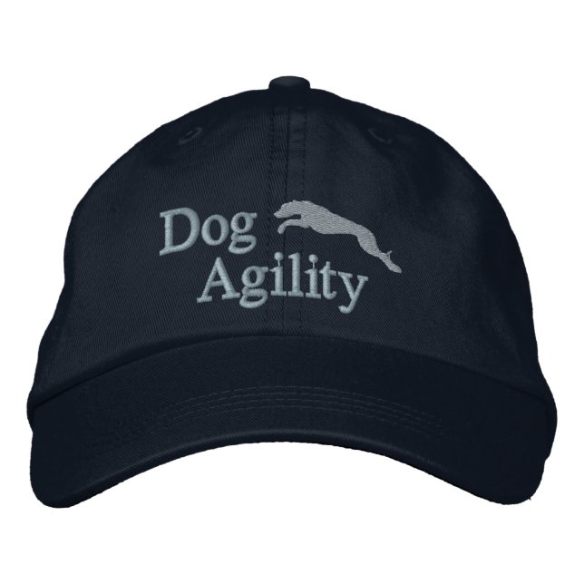 Agility Whippet Embroidered Hat (Blue) (Front)