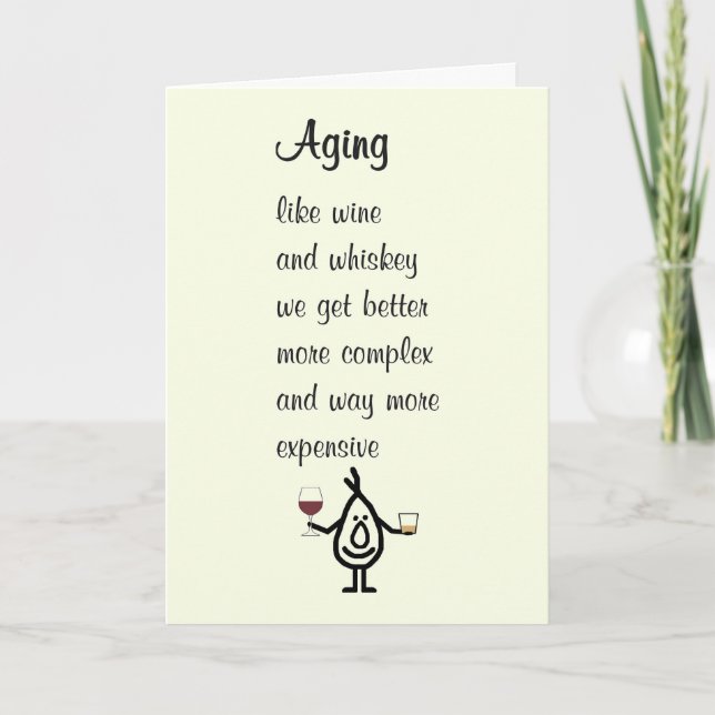 Aging A Funny Happy Birthday Poem Card (Front)