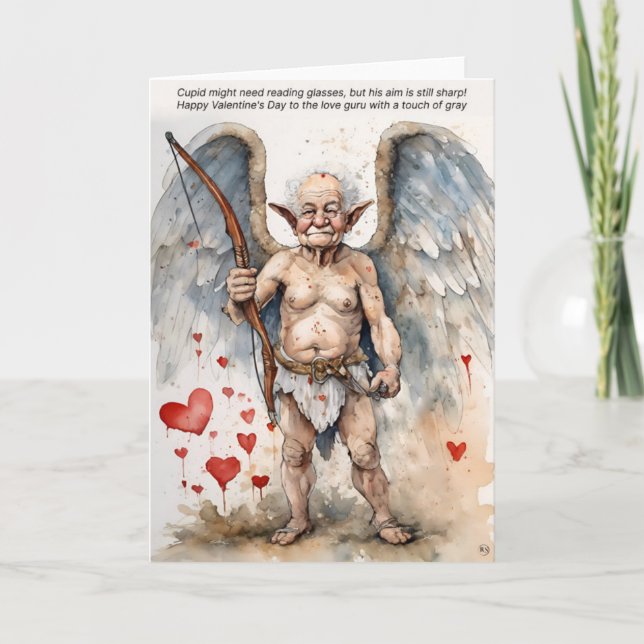 Aging Cupid Valentine's Day Card (Front)