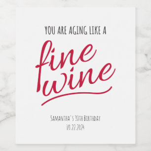 Aging Like A Fine Wine Personalised Wine Labels