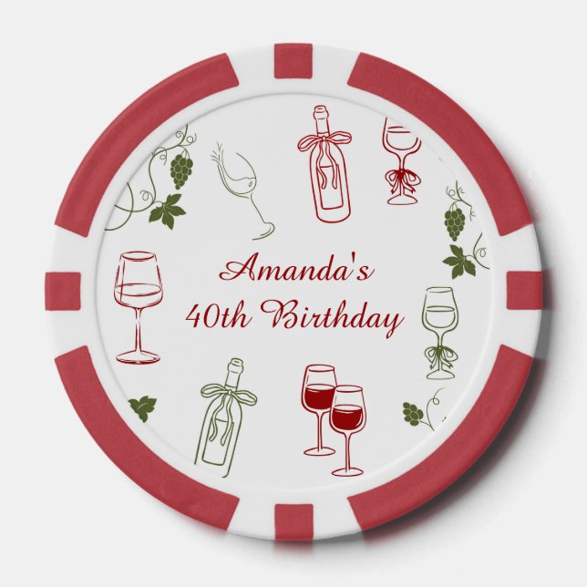 Aging Like Fine Wine Poker Chips (Front)