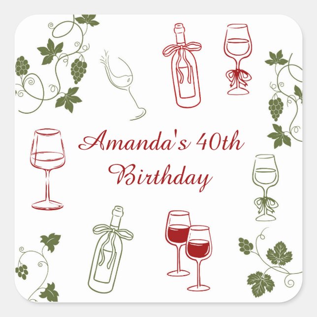 Aging Like Fine Wine Square Sticker (Front)