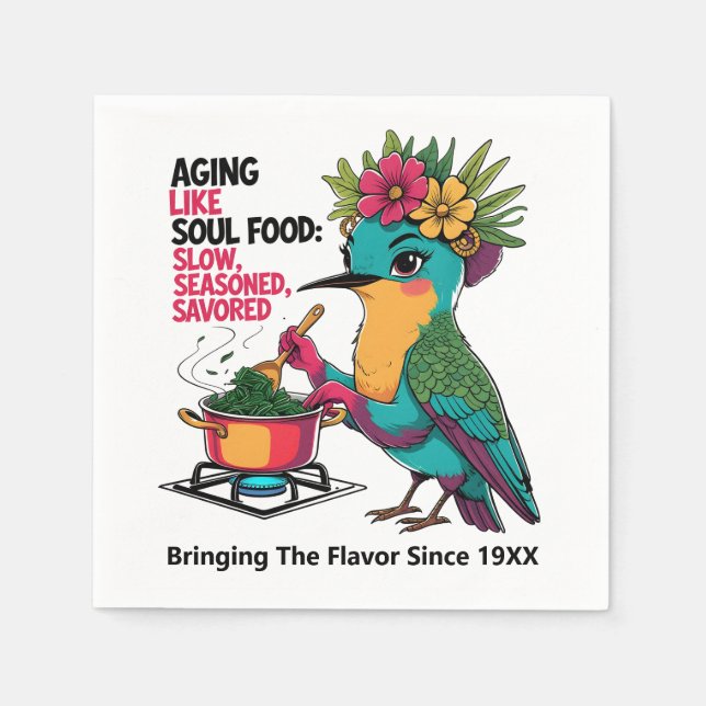 Aging Like Soul Food Party Napkins For Women 40+ (Front)
