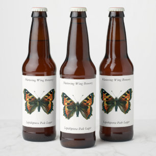 Aglais urticae - The Small Tortoiseshell Butterfly Beer Bottle Label