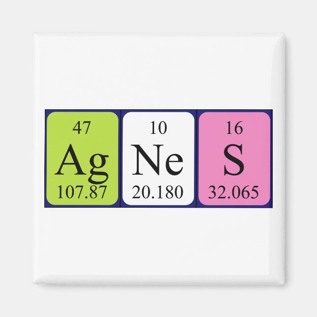 Agnes periodic table name magnet (Front)
