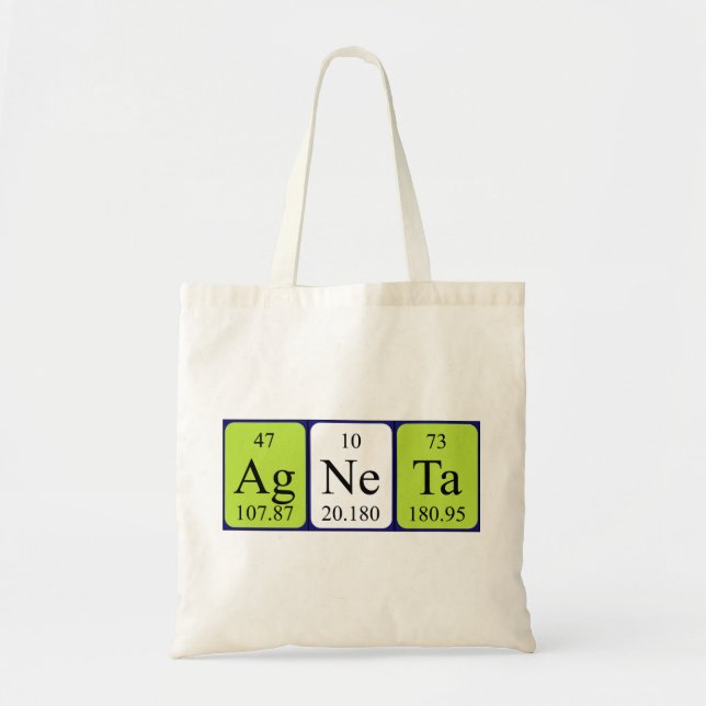 Agneta periodic table name tote bag (Front)