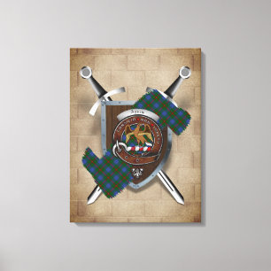 Agnew Clan Badge Crossed Swords Canvas Print
