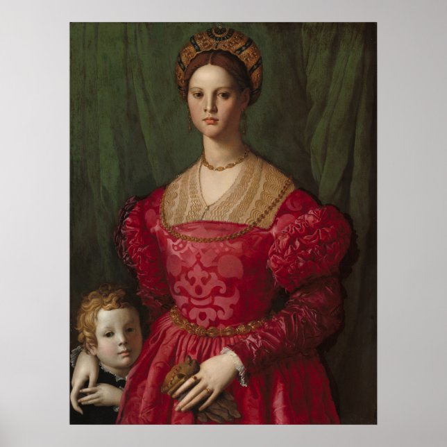 Agnolo Bronzino A Young Woman and Her Little Boy Poster (Front)