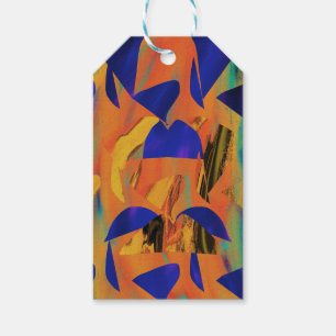Agnosthesia- Bright Abstract Orange Blue Cutouts Gift Tags