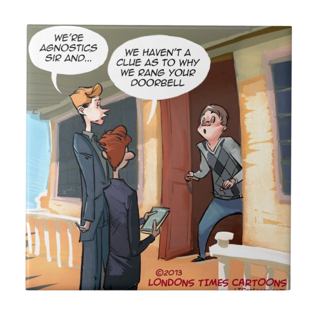 Agnostic Missionaries Funny Tile (Front)