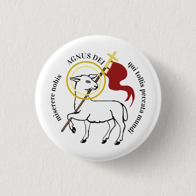 Agnus Dei  3 Cm Round Badge (Front)