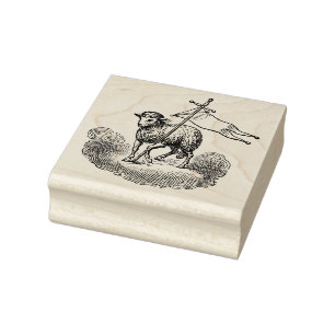Agnus Dei / Christian Pascal Lamb (Clouds) Rubber Stamp