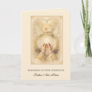 Agnus Dei Eucharist Priest Ordination Blessing Card
