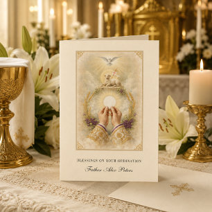 Agnus Dei Eucharist Priest Ordination Blessing Card