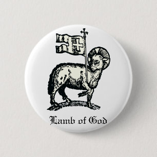 Agnus Dei The Paschal Lamb of God Fine Art 6 Cm Round Badge