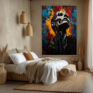 Agony and Awakening Contemporary Expressionist Art Canvas Print