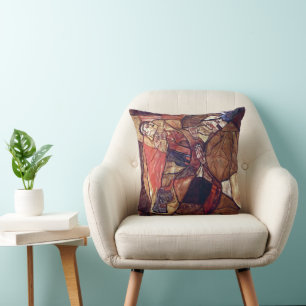 Agony, The Death Struggle by Egon Schiele Cushion