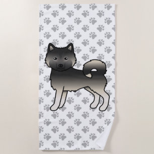 Agouti Alaskan Malamute Cute Cartoon Dog Beach Towel