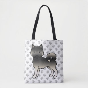 Agouti Alaskan Malamute Cute Cartoon Dog & Paws Tote Bag