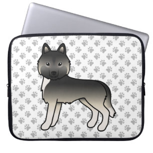 Agouti Siberian Husky Cute Cartoon Dog Laptop Sleeve