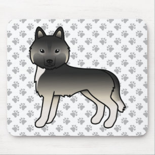 Agouti Siberian Husky Cute Cartoon Dog Mouse Pad