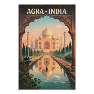 Agra city, India retro travel 2026 Poster