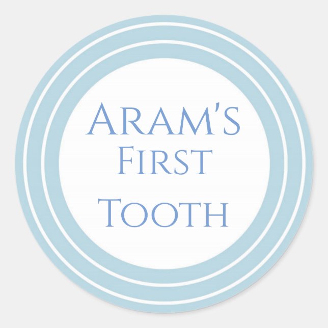 Agra Hadig - First tooth customisable Classic Round Sticker (Front)