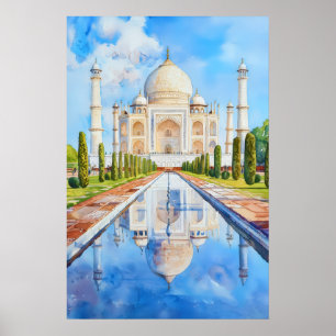 Agra India Vintage Travel Poster Ski National Park