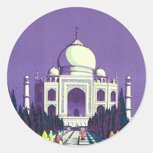 Agra ~ Taj Mahal Classic Round Sticker (Front)