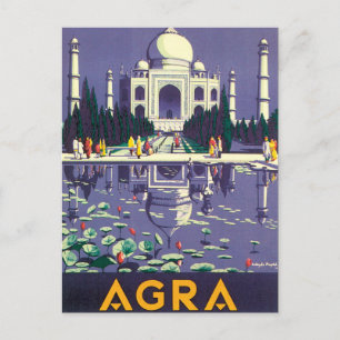 Agra Vintage Travel Poster Postcard