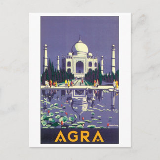 Agra Vintage Travel Poster Postcard