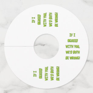 Agree funny text wine glass tag