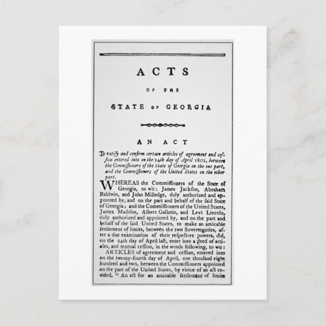 Agreement documenting the forced removal of the In Postcard (Front)