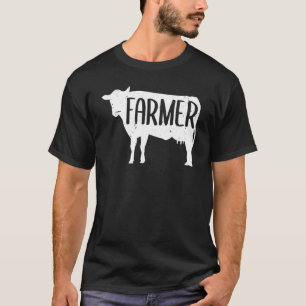 Agriculteur Graphic Cow Farmer Agriculture Tractor T-Shirt