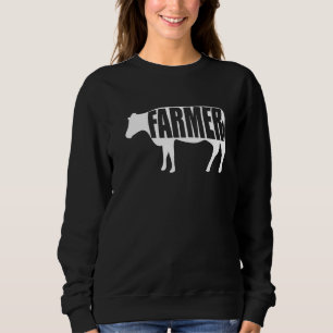 Agricultor Graphic Cow Farmer Agriculture Tractor  Sweatshirt