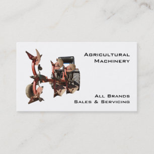 Agricultural machinery tractor and plough business card