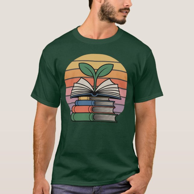 Agricultural Teacher Knowledge Growth Sunset Vecto T-Shirt (Front)
