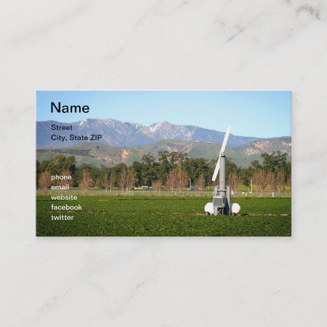 Agricultural Wind Machine Business Card (Front)
