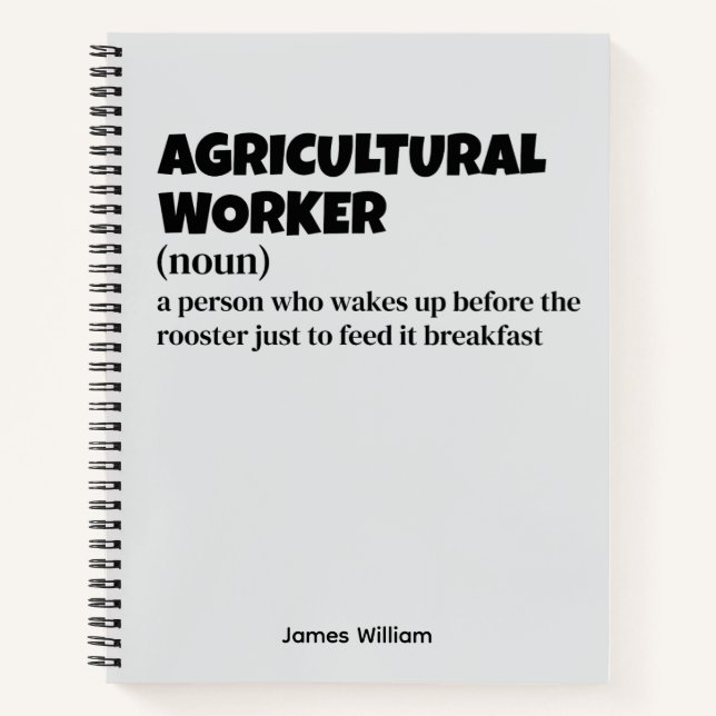 Agricultural Worker – Funny Job Definition Notebook (Front)