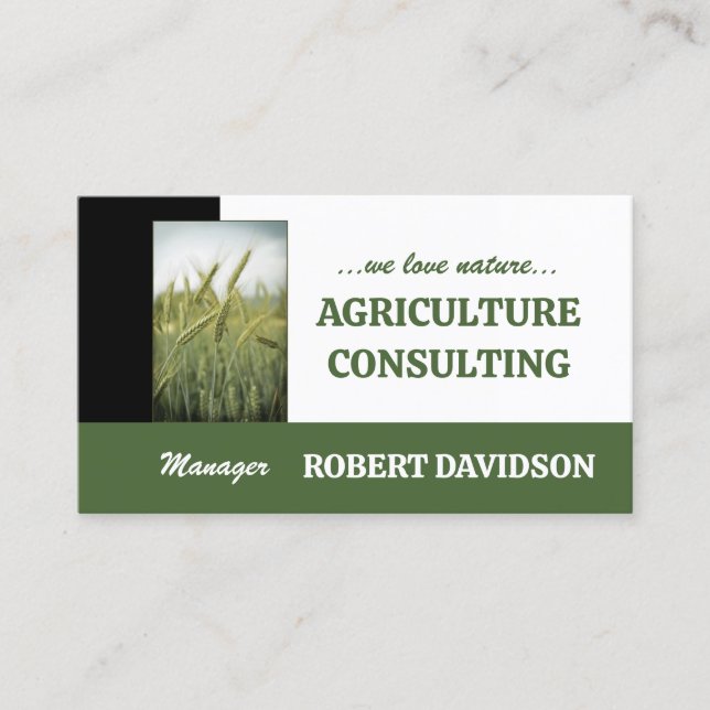 Agriculture Consulting Rye Organic Farm Card (Front)